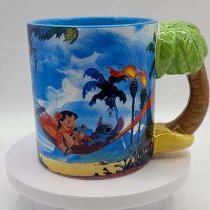 Disney Lilo & Stitch Ceramic Palm Tree  Sculpted Handle Coffee Mug, 20 Ounces